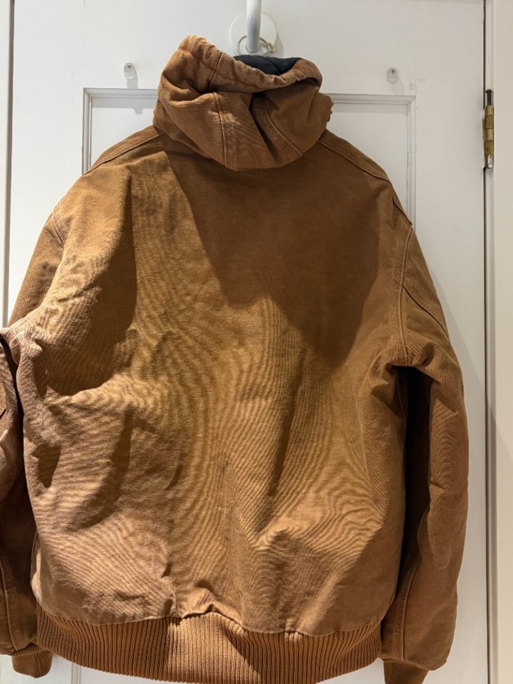 Carhartt Active Jac Vintage J130 BRN Hooded Brown Size Large Quilted - Picture 10 of 13